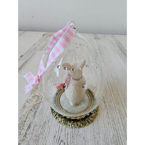Cannon falls Easter Bunny glass ornament unique decor spring - Picture 4 of 7